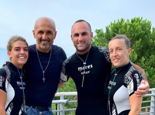 Luciano Spalletti in vacanza a Oltremare