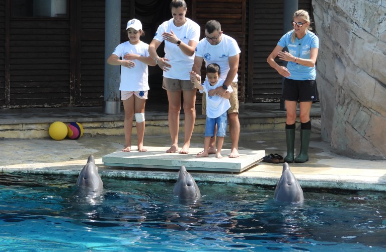 Dade e l'incontro con i delfini per parlare di malattie rare
